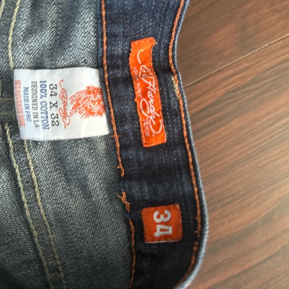 Ed Hardy Relaxed Fit Jeans - Black with Multicolor Design - Picture 4 of 5